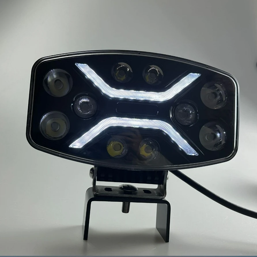 10" Oval Driving LED Spot Lamp With White Yellow DRL LED Spot Work Driving Head Light for Truck BUS Trailer 10-30V DC