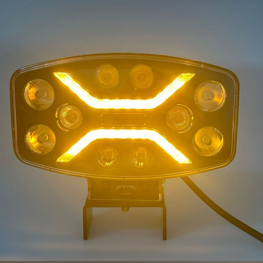 10" Oval Driving LED Spot Lamp With White Yellow DRL LED Spot Work Driving Head Light for Truck BUS Trailer 10-30V DC