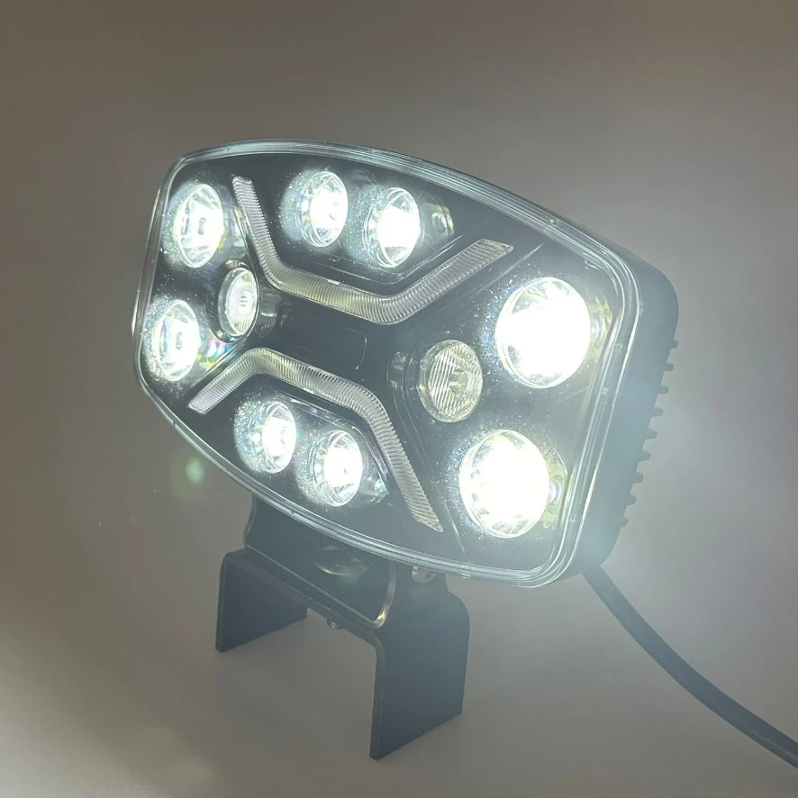 10" Oval Driving LED Spot Lamp With White Yellow DRL LED Spot Work Driving Head Light for Truck BUS Trailer 10-30V DC
