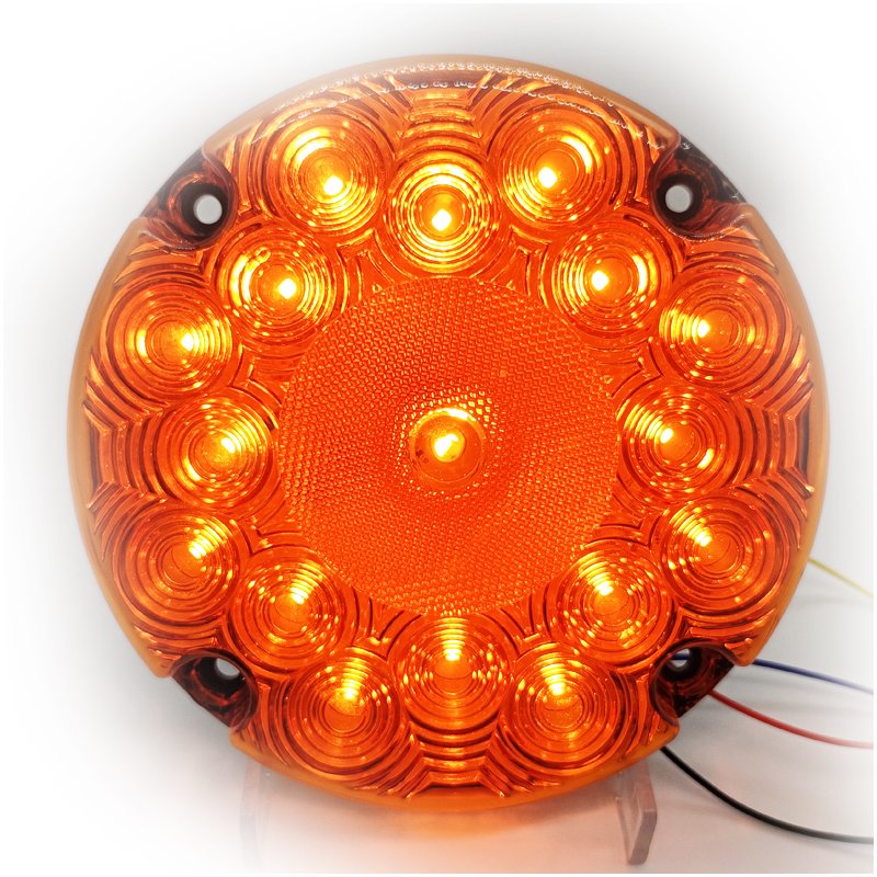 2025 Trend Red Amber 7 Inch School Bus Rear Lamp HY027 Round LED Tail Turn Brake Signal Light for School Bus Transit Vehicle