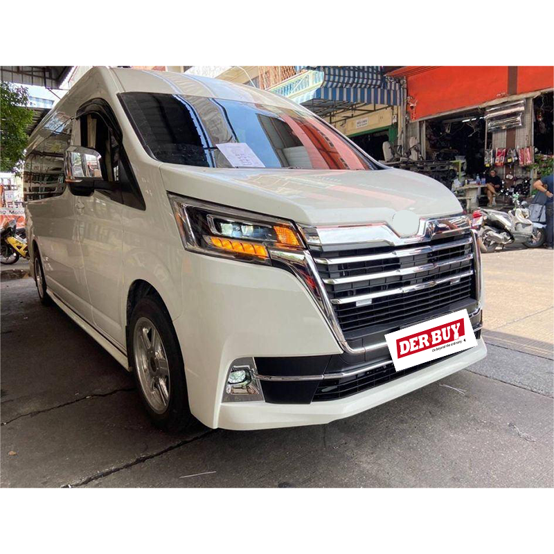 Auto Modification Bodykit for To_yota Hiace Mini Bus Crowl Bodykit Include Front and Rear Bumper with Grille Auto Lamps