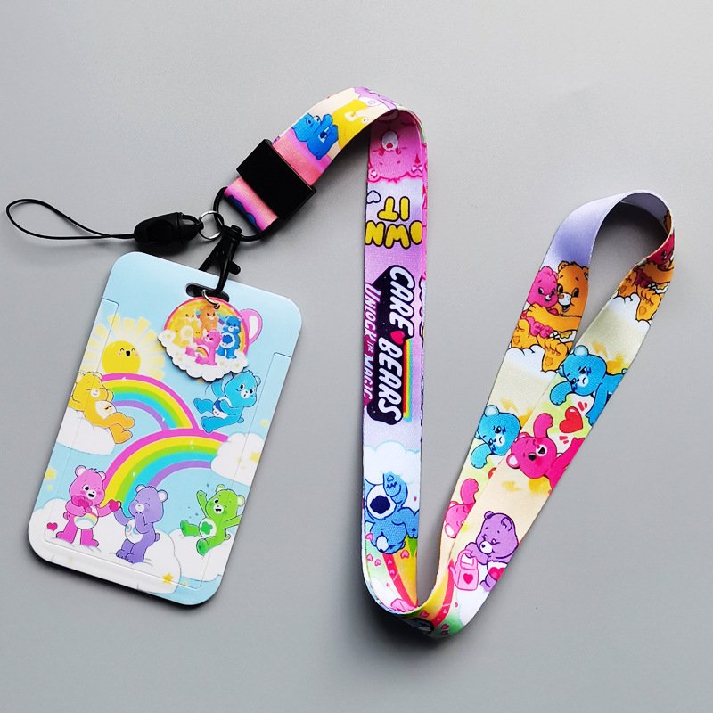 Hot Sale Cartoon Stitch Sponge Kids Student Bus Card Long Neck Lanyard ABS Material Hard Plastic ID Card Holder Lanyard