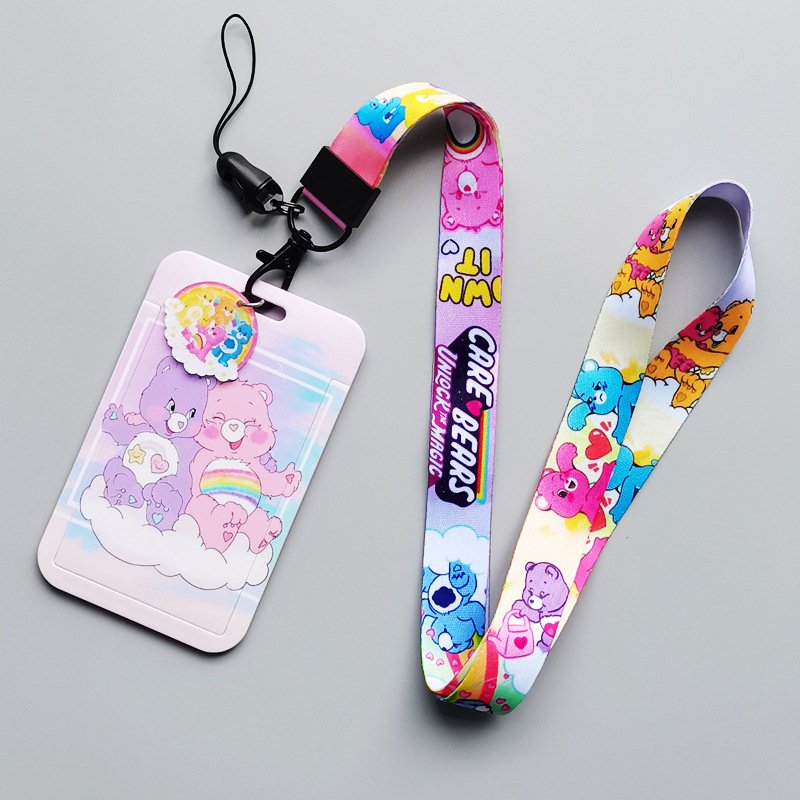 Hot Sale Cartoon Stitch Sponge Kids Student Bus Card Long Neck Lanyard ABS Material Hard Plastic ID Card Holder Lanyard