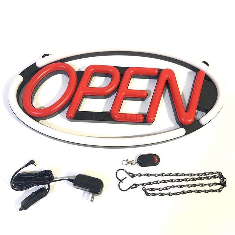 New Arrival Ultra Bright LED Neon Sign Remote Control Oval Led Open Board LED Sign Display