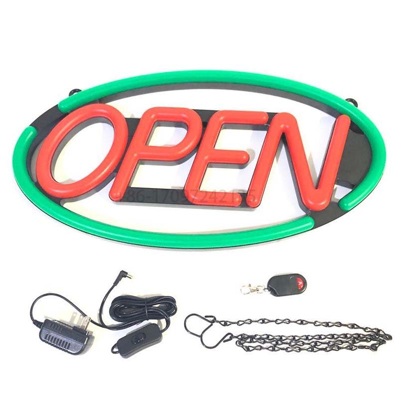 New Arrival Ultra Bright LED Neon Sign Remote Control Oval Led Open Board LED Sign Display