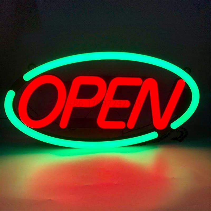 New Arrival Ultra Bright LED Neon Sign Remote Control Oval Led Open Board LED Sign Display