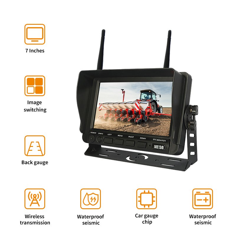 Wireless Backup Rear/front View Camera System Rechargeable Battery Magnetic HD for Agriculture Machinery and Equipment