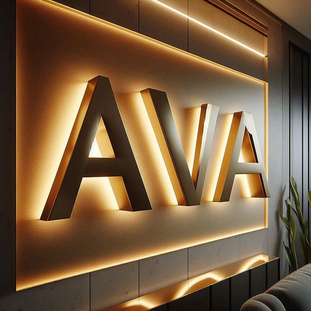Logo Design Service Outdoor 3D Metal Back Lighted Signs Backlit Led Channel Letter Sign for Advertising