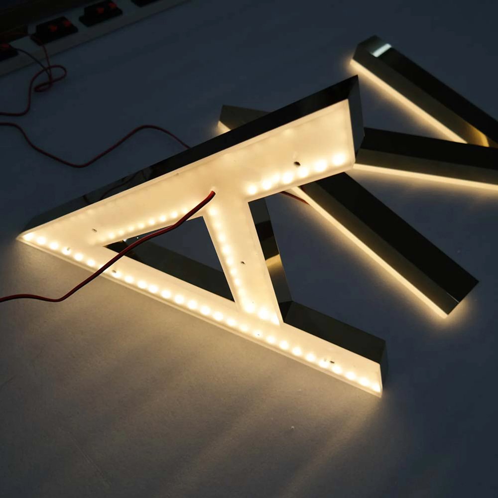 Logo Design Service Outdoor 3D Metal Back Lighted Signs Backlit Led Channel Letter Sign for Advertising