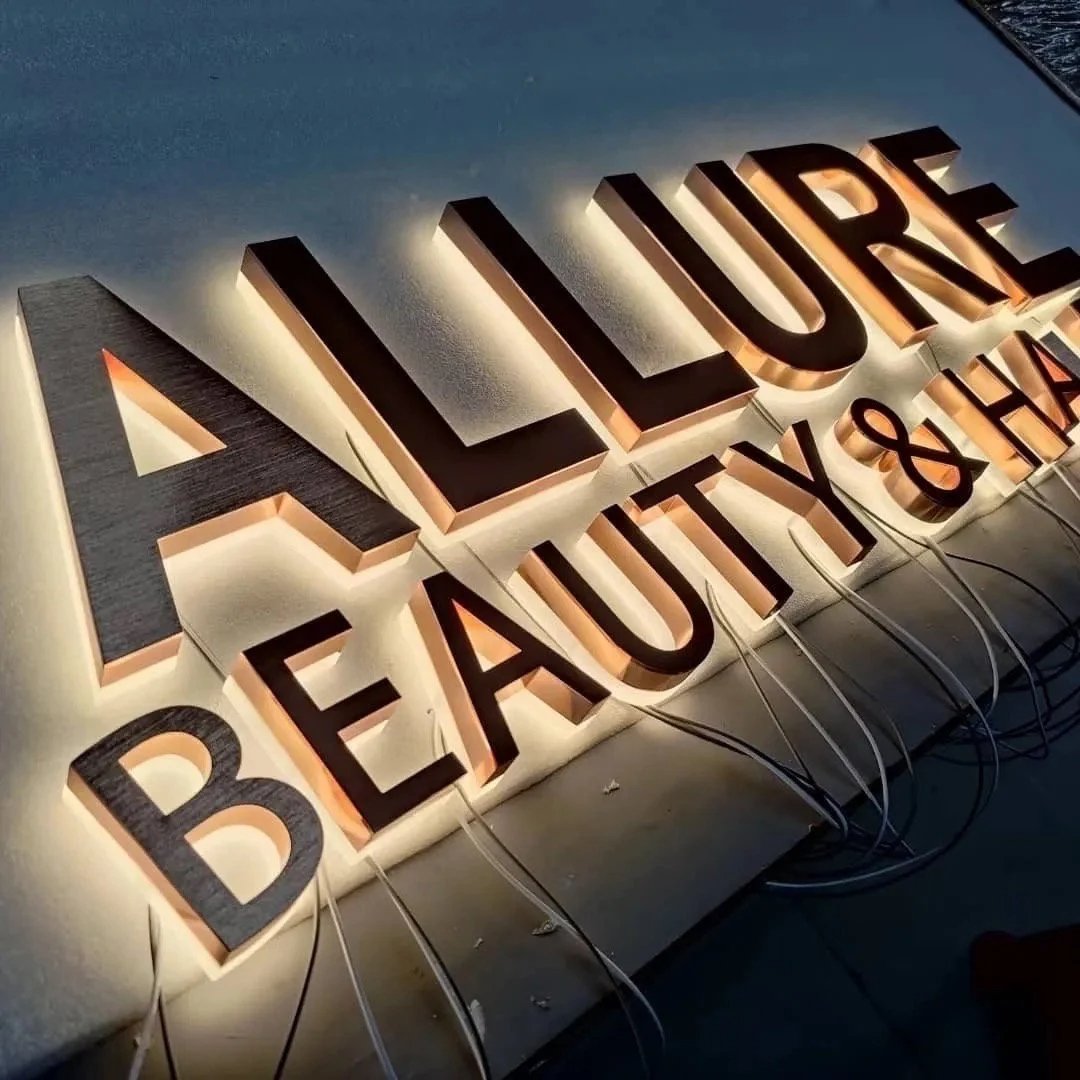 Logo Design Service Outdoor 3D Metal Back Lighted Signs Backlit Led Channel Letter Sign for Advertising