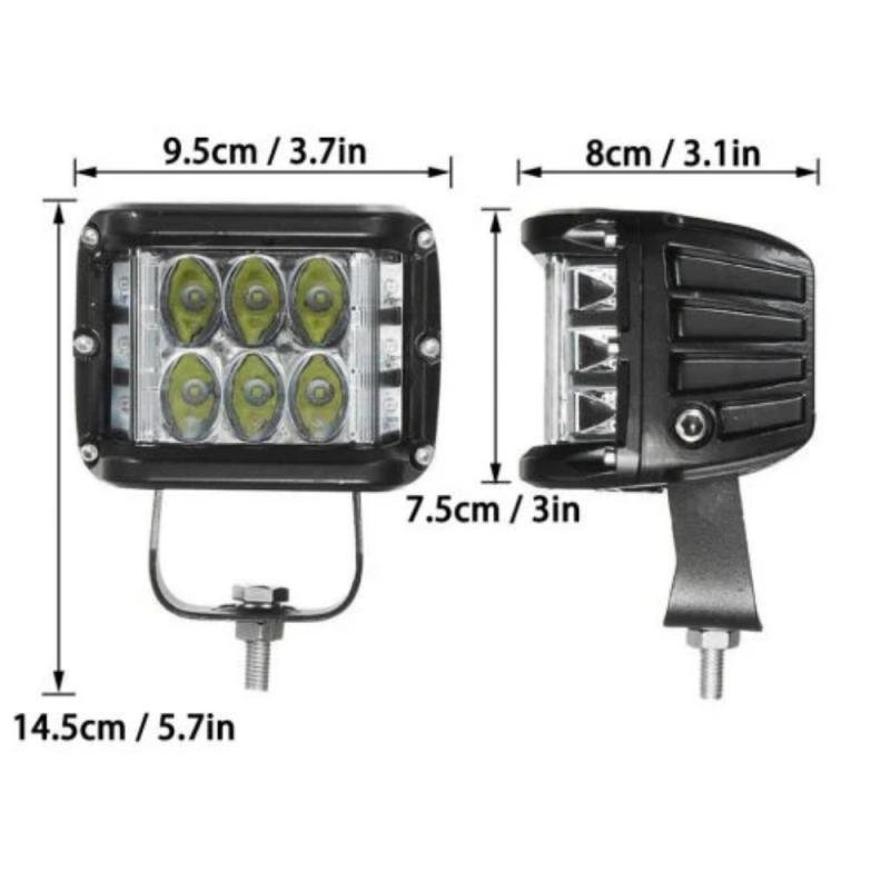 4 Inch 45W Side Shooter LED Pods Work Light Bar Light Pod Car Aluminum Alloy LED Lamps IP67 for UTV SUV Cab ATV Truck Boat Bus