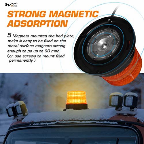 LED Strobe Light, 12V-24V Amber 40 LED Warning Safety Flashing Beacon Lights Waterproof Light
