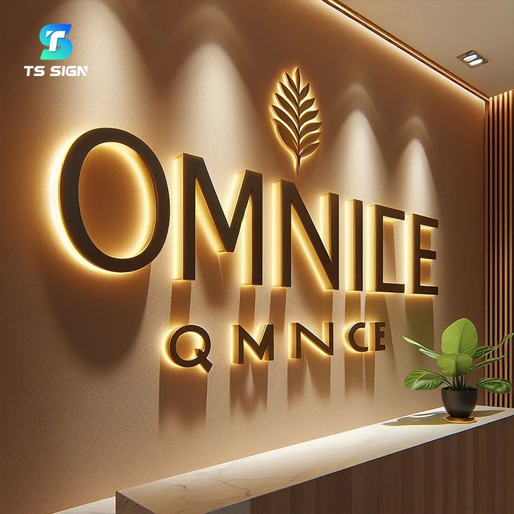 High Quality Gold Stainless Steel Light up Channel Letters Sign 3D Custom Led Backlit Letters Sign