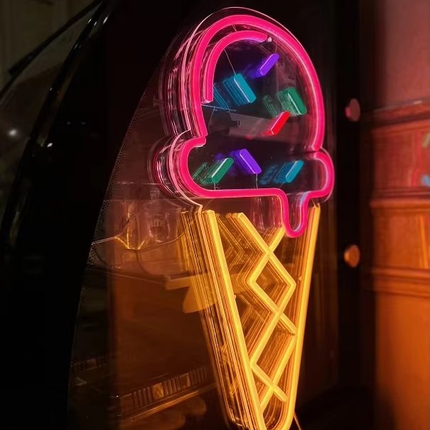 Ice Cream LED Neon Sign for Wall Art Ice Cream Led Neon Sign for Ice Cream Shop Business Store Drink Shop Bar Dessert Shop Signs