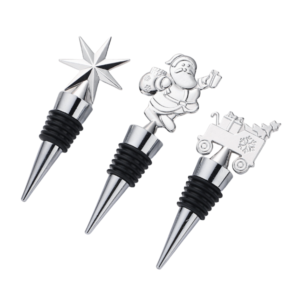Wine Accessories Decorative Xmas Wine Bottle Stoppers Christmas Party Metal Wine Stopper for Winter Decor Holiday Wedding Party