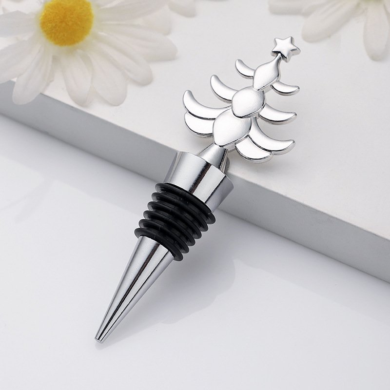 Wine Accessories Decorative Xmas Wine Bottle Stoppers Christmas Party Metal Wine Stopper for Winter Decor Holiday Wedding Party