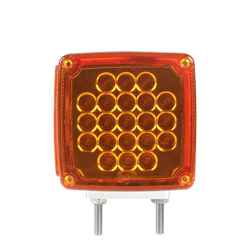 Hot-selling 24v 12v 39 Leds Truck Trailer Double Face Pedestal Light Square Side Marker With Turn Signal Lamp
