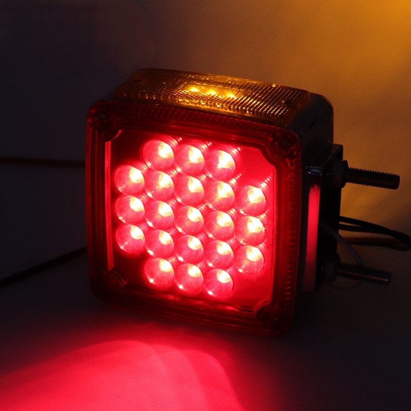 Hot-selling 24v 12v 39 Leds Truck Trailer Double Face Pedestal Light Square Side Marker With Turn Signal Lamp