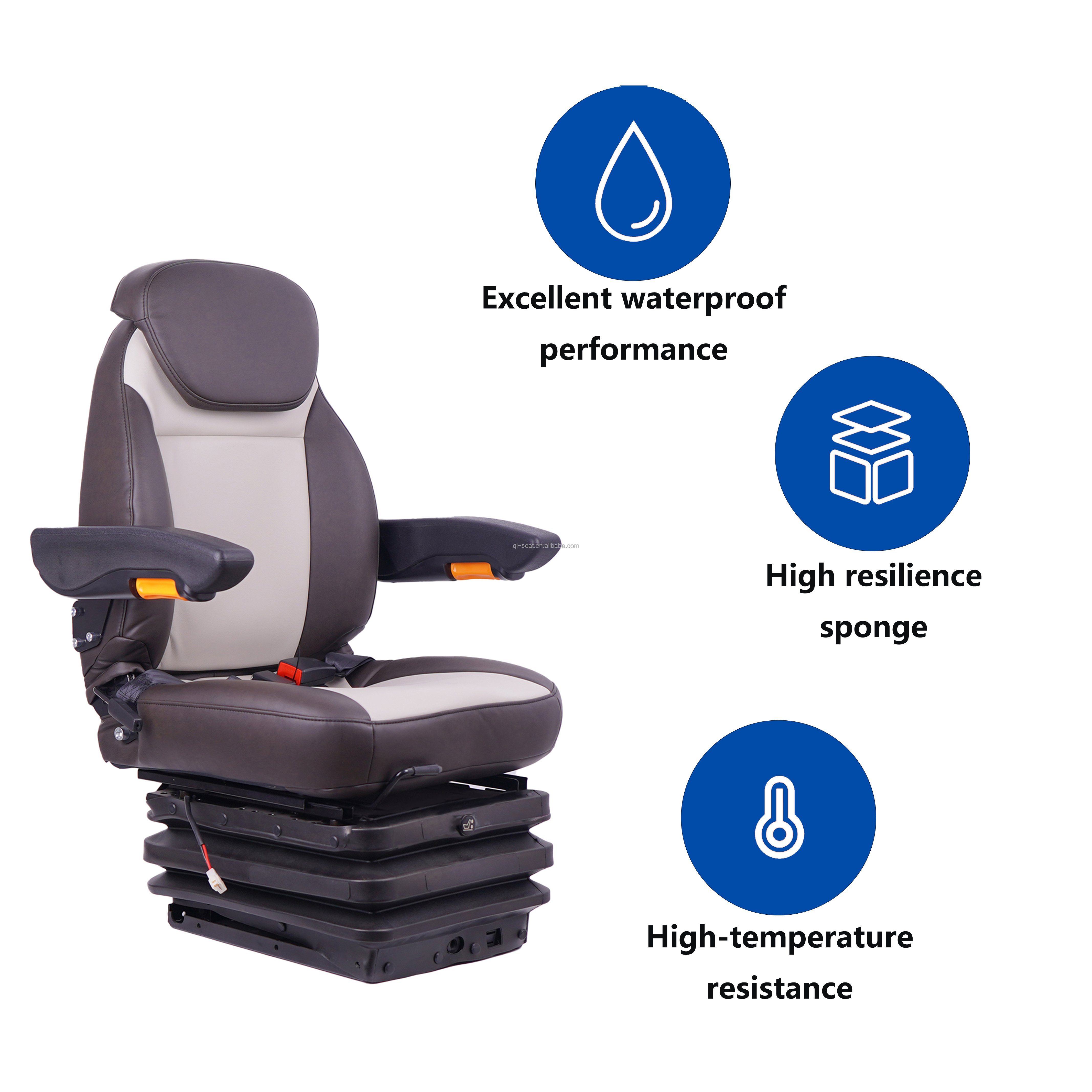 Luxury Passenger Bus Parts air Suspension Bus Driver Seat with Motor Armrest Etc