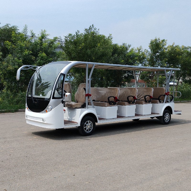 Factory Wholesale 4 Wheel 14 Seats Electric Minibus Sightseeing Shuttle Bus