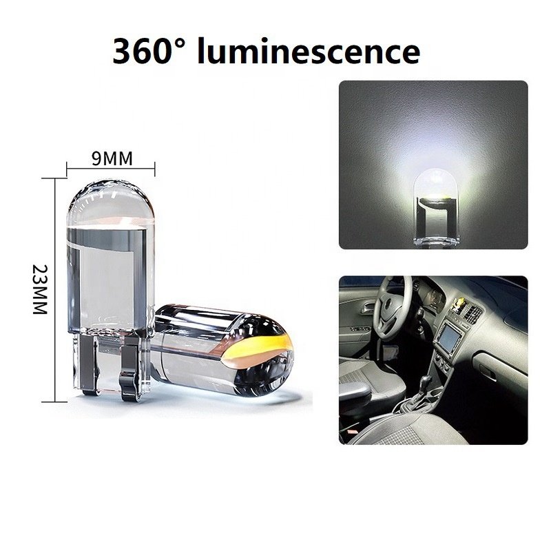 High Quality T10 Crystal clear COB High Brightness W5W License Plate Light Reading Light LED Small Car Light