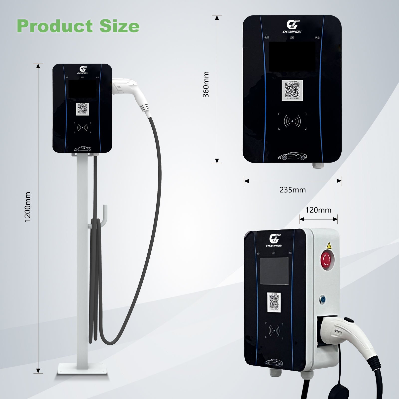 New Energy Vehicle Parts & Accessories Charger for Electric Car Public Fast EV Chargers 7kw 11kw 22kw Ocpp 1.6 GBT