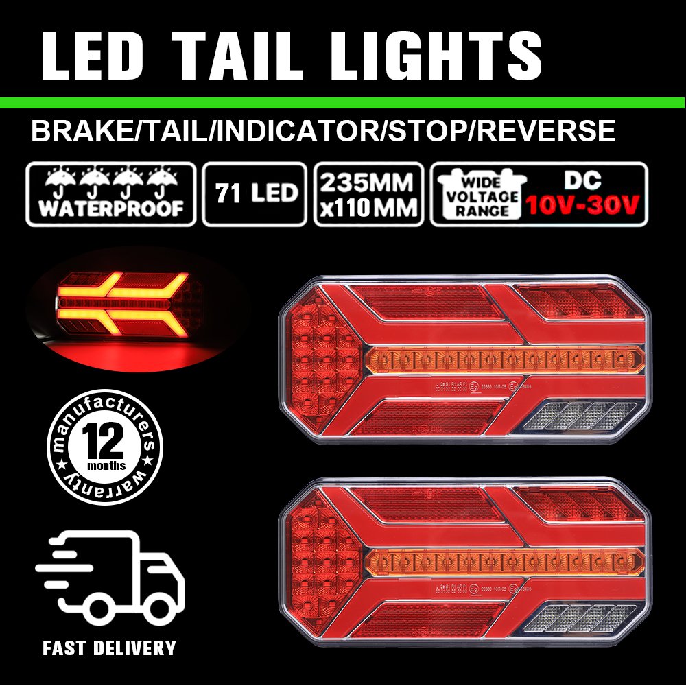 Trailer Truck Brake Bus Coach Tractor Stop Lamp Auto Turn Signal Indicator Light Led Indicators Tail Lights Trade Taillamp