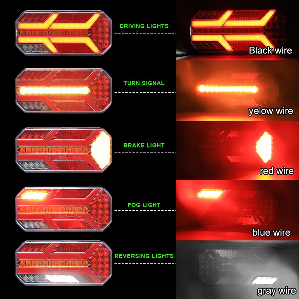Trailer Truck Brake Bus Coach Tractor Stop Lamp Auto Turn Signal Indicator Light Led Indicators Tail Lights Trade Taillamp