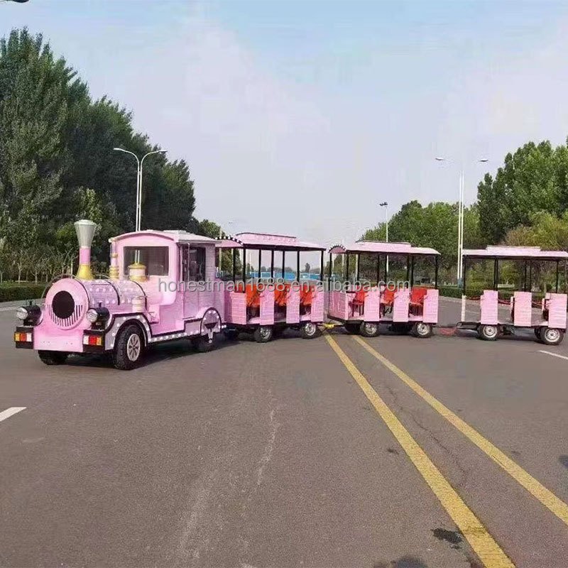Engine Manufacturer in the Mall Fun Tourist Train Bus Amusement Outdoor Electric Trackless Train Rides for Kids