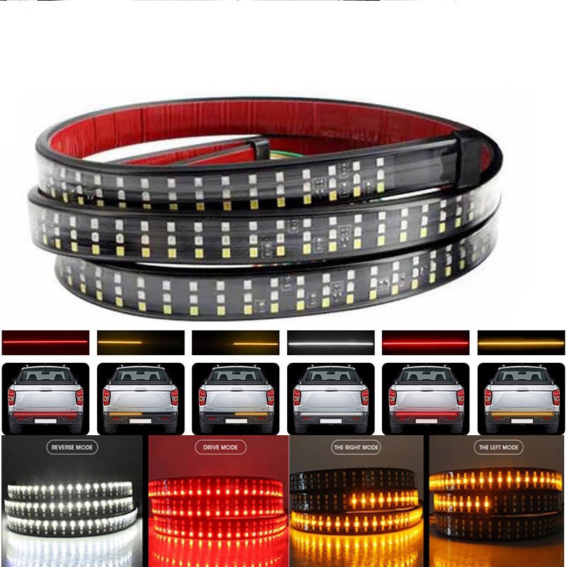 Yosovlamp Three Row Pickup Truck Tail Lights with 48 Inch 60 Inch Modified Light Strip Three Color Reverse Warning Turn signal