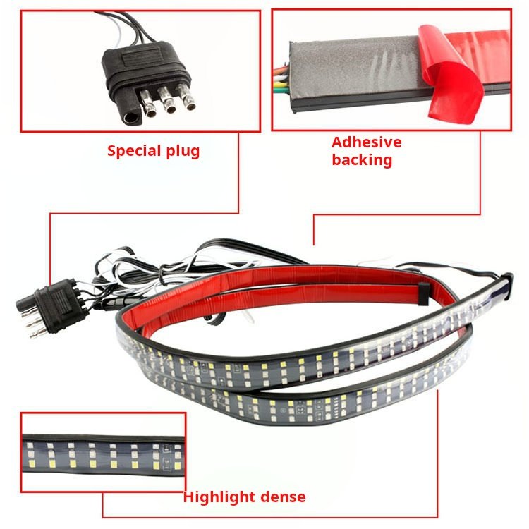 Yosovlamp Three Row Pickup Truck Tail Lights with 48 Inch 60 Inch Modified Light Strip Three Color Reverse Warning Turn signal