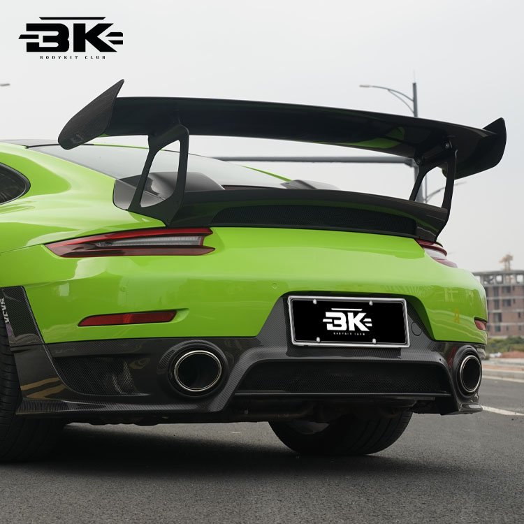 For Porsche 911 991 Carrera Upgrade GT2RS Style Rear Bumper Separator Dry Carbon Fiber Rear Diffuser Exhaust Cut-Outs New