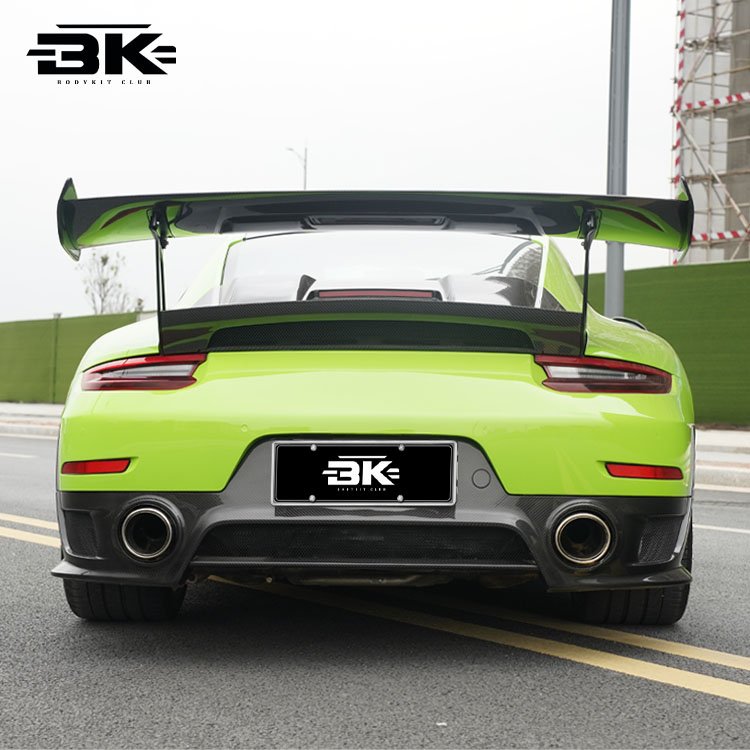 For Porsche 911 991 Carrera Upgrade GT2RS Style Rear Bumper Separator Dry Carbon Fiber Rear Diffuser Exhaust Cut-Outs New