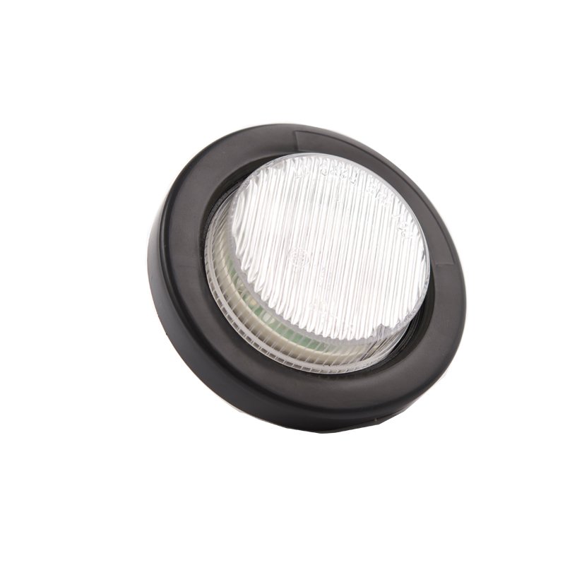 2 inch 10-30V clear round truck trailer side marker light with 2-pin PC lens clearance lamp for for Trailer Trucks Auto Caravan