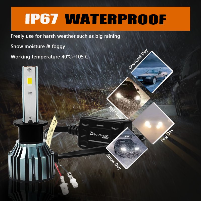 KingEagle M4-H1 CSP LED Headlight Factory Wholesale High Quality H1 H3 H7 H4 9005 HB3 9006 HB4 H8 H11 COB Led Headlight