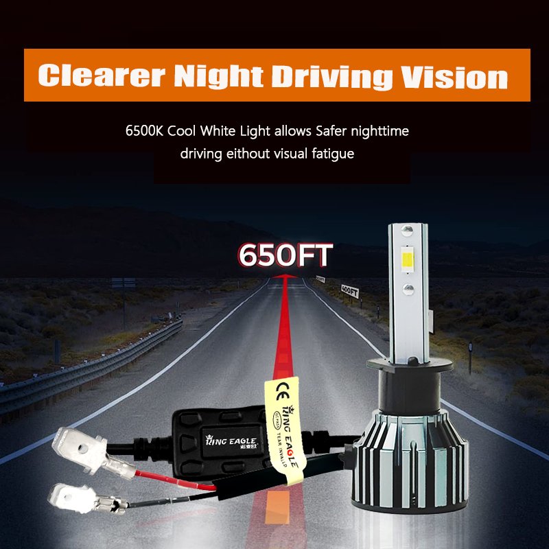 KingEagle M4-H1 CSP LED Headlight Factory Wholesale High Quality H1 H3 H7 H4 9005 HB3 9006 HB4 H8 H11 COB Led Headlight