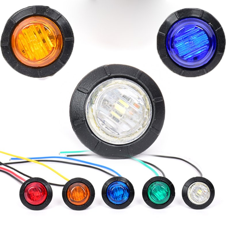 China WholesaleLED Indicators Round Trailer Side Marker Light Yellow White Red for Trucks Clearance Lights 12V 24V