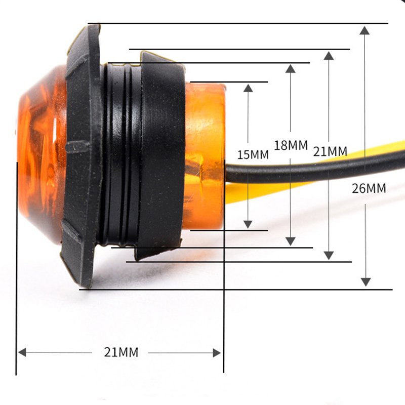 China WholesaleLED Indicators Round Trailer Side Marker Light Yellow White Red for Trucks Clearance Lights 12V 24V