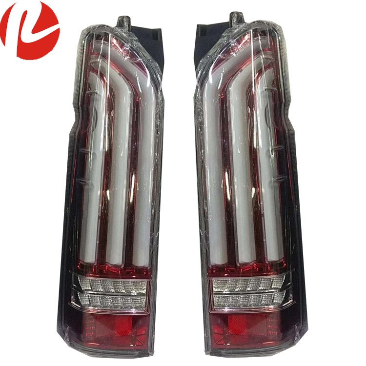 Hiace Van KDH200 2005-2018 LED Tail Lamp White Black Red LED Tube Light Clear Smoke Cover