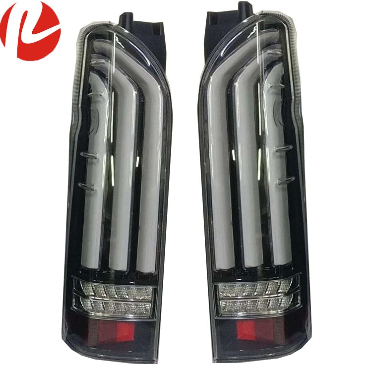 Hiace Van KDH200 2005-2018 LED Tail Lamp White Black Red LED Tube Light Clear Smoke Cover