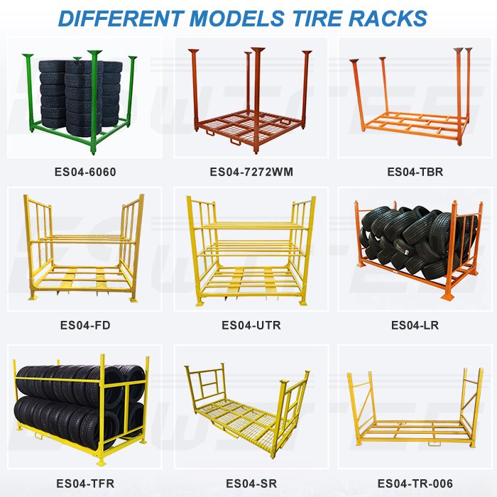 Detachable Powder Coated Corrosion Protection StackingTire Storage Rack Tyre Storage Tyre Rack