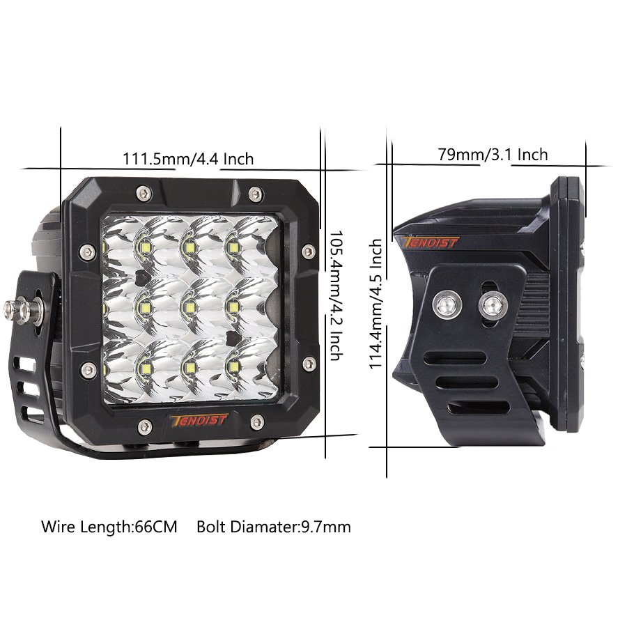 Super Bright 4.4 Inch White Yellow Spot LED Work Driving Head Fog Light for Car SUV Offroad ATV UTV BUS 10-30V