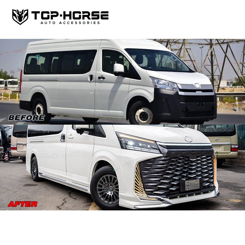 2024+ Hiace Facelift Body Kit Upgrade Bumper Bonnet Head Lights Tail Lights