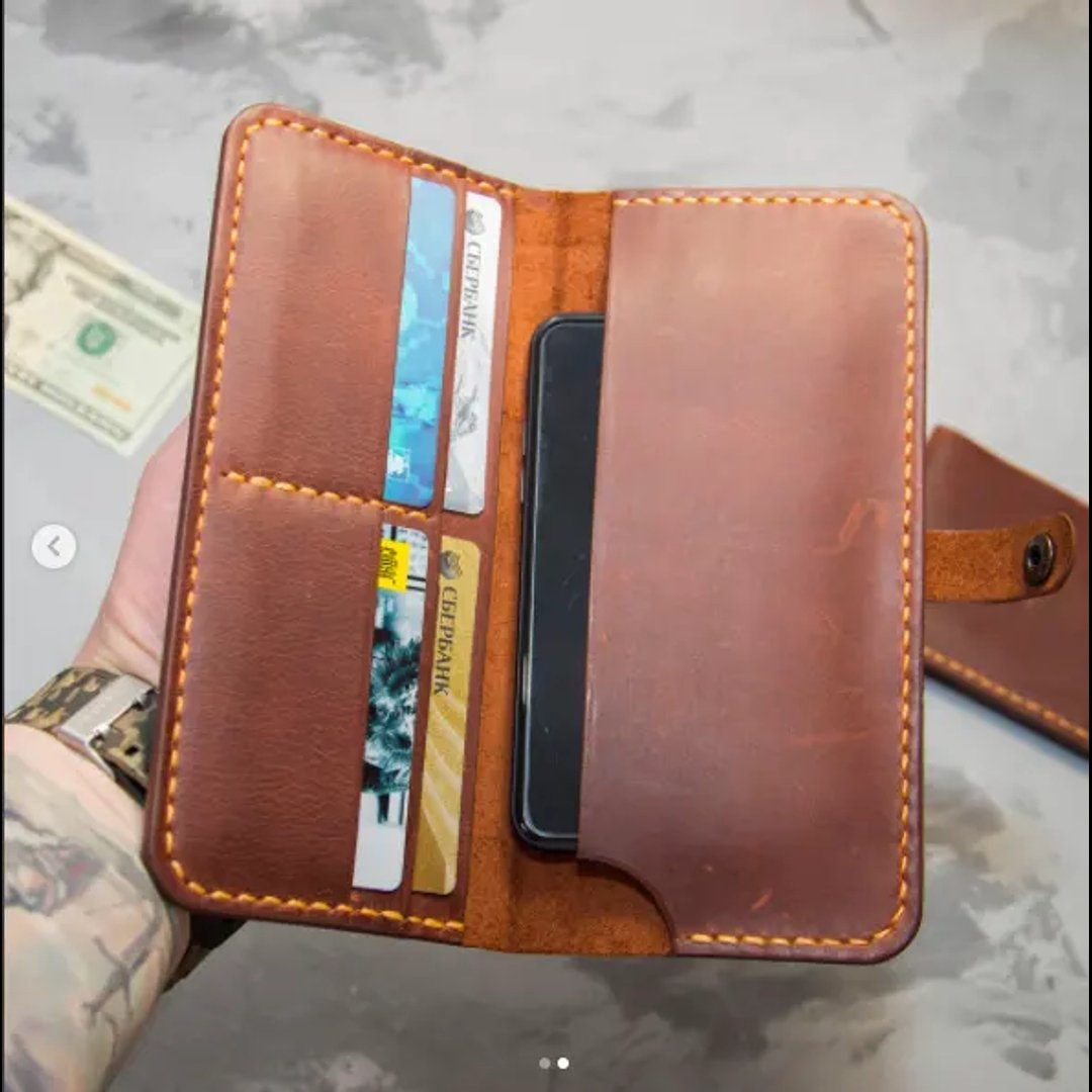 Premium High Quality Genuine Leather Slim Wallet for Men & Women Zipper-Free Business & Credit Card Holder Photo Use
