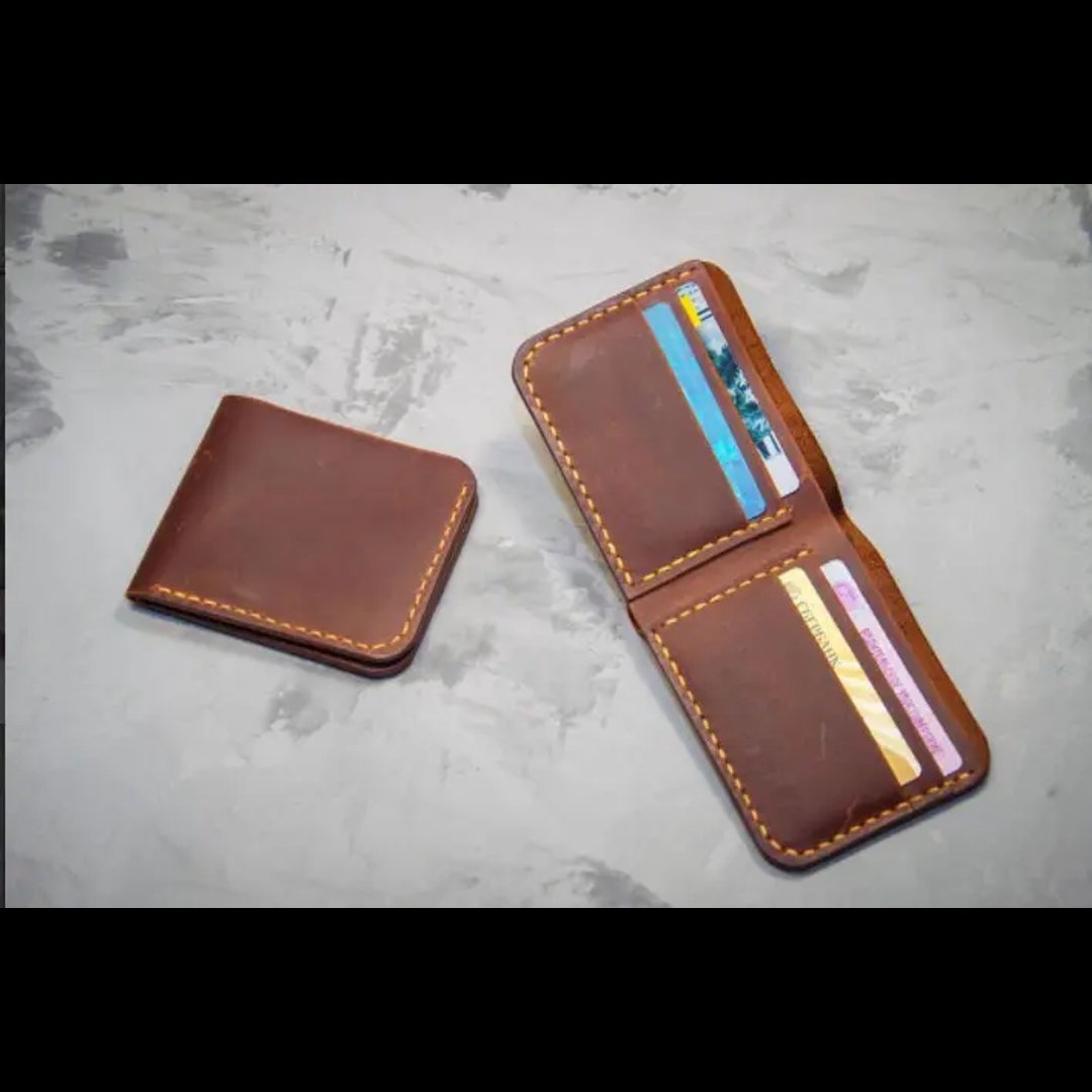 Premium High Quality Genuine Leather Slim Wallet for Men & Women Zipper-Free Business & Credit Card Holder Photo Use
