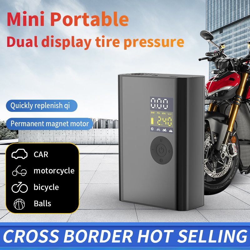 2024 Mini Wireless Electric Portable Rechargeable Car Air Compressor Pump Aluminum Digital Tire Inflator for Pickup Truck