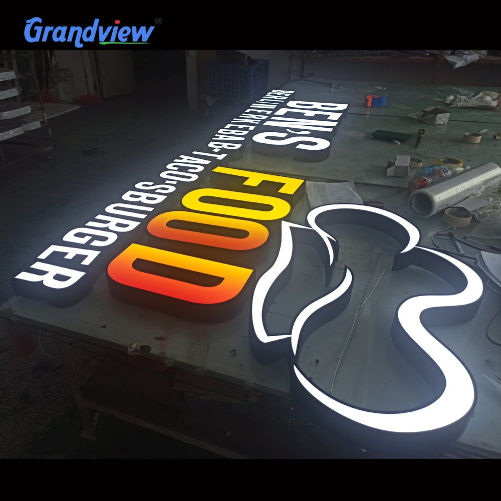 Advertising Illuminated Outdoor Light Led Letter Business Store Sign 3D Acrylic Light up Custom Logo Letter Sign