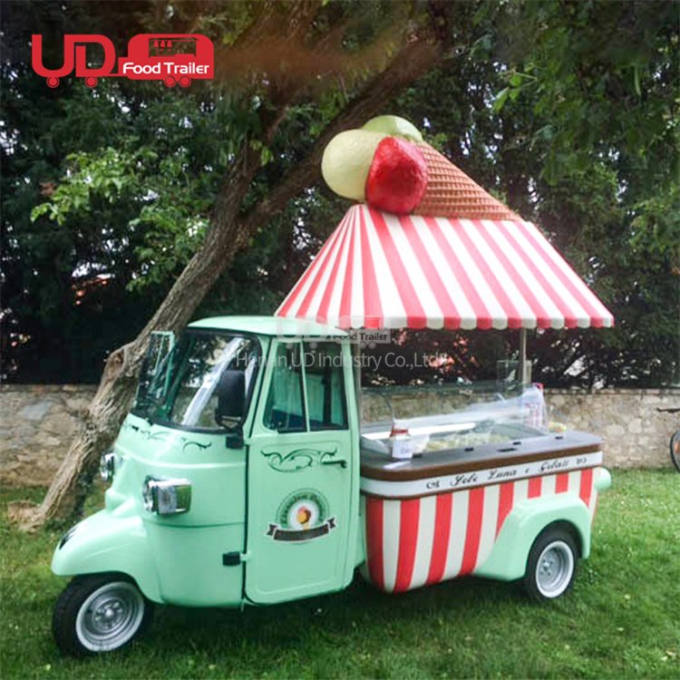 Hot Sale Tricycle Italian Mobile Food Cart Ice Cream Truck Electric Tuk Tuk Ape 50 Food Truck Price