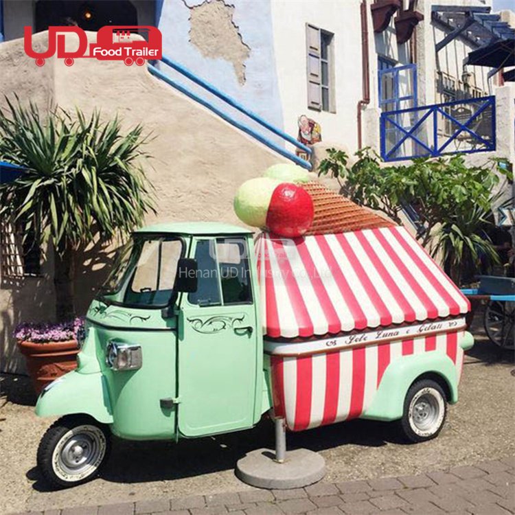 Hot Sale Tricycle Italian Mobile Food Cart Ice Cream Truck Electric Tuk Tuk Ape 50 Food Truck Price