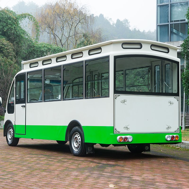 Hot Sale 4 Wheel Low Speed Electric Bus 18 Seats Mini Bus 11KW AC Motor Electric Shuttle Bus for School